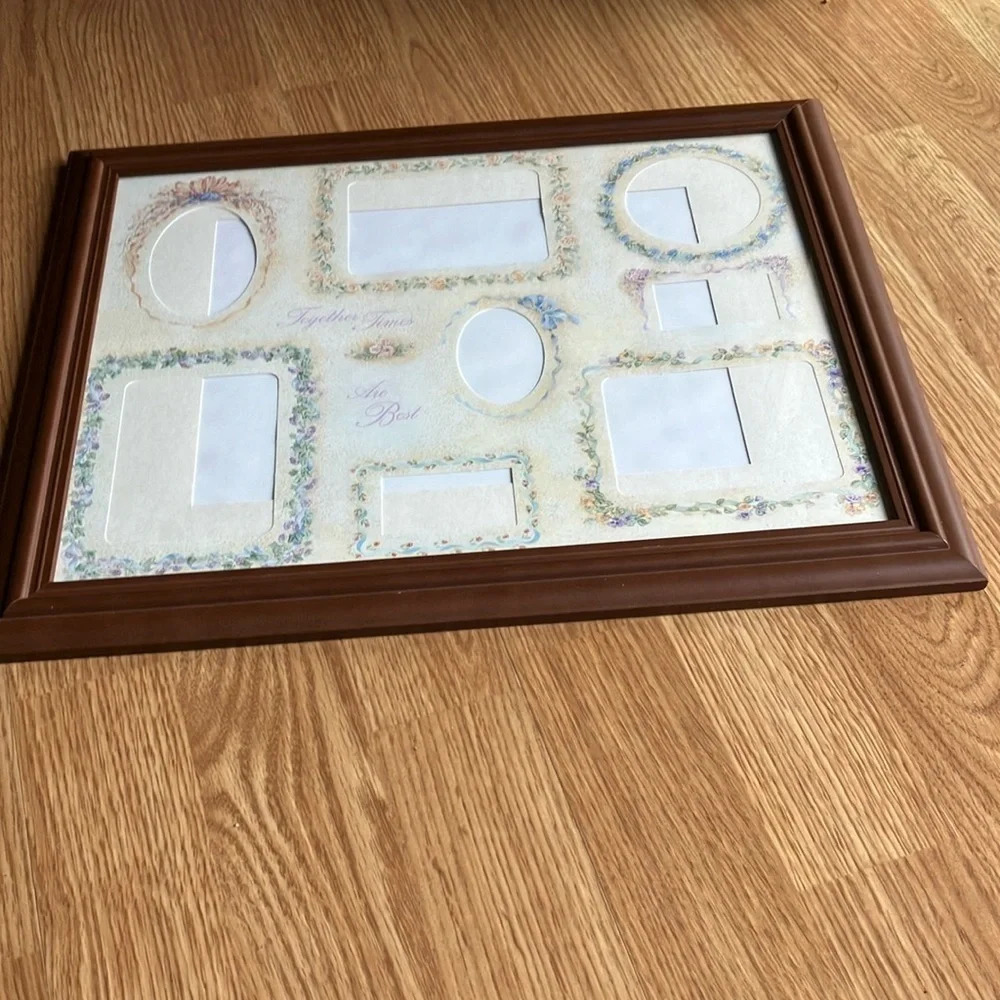 Wood Collage Picture Frame Photo Decoration Mid Century Country Farmhouse 12x16.